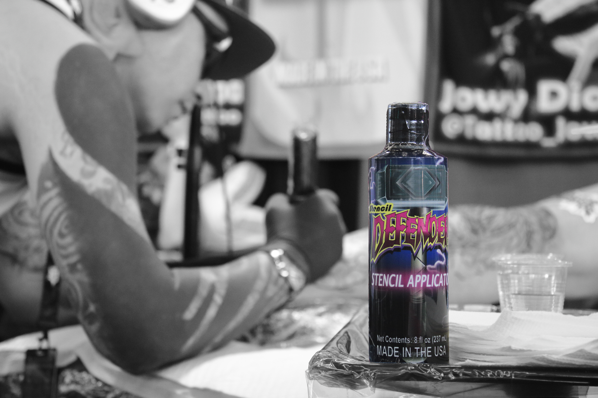 Stencil Defender in use by a professional artist